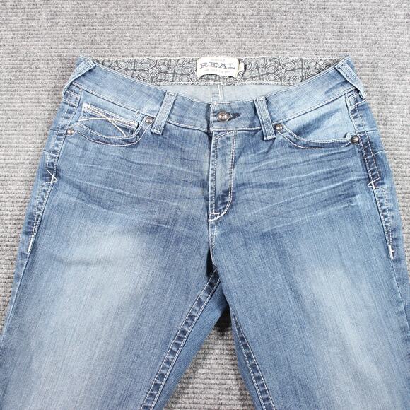 Ariat Jeans Womens 33 Blue Rainstorm Real Straight Stretch - Picture 10 of 13